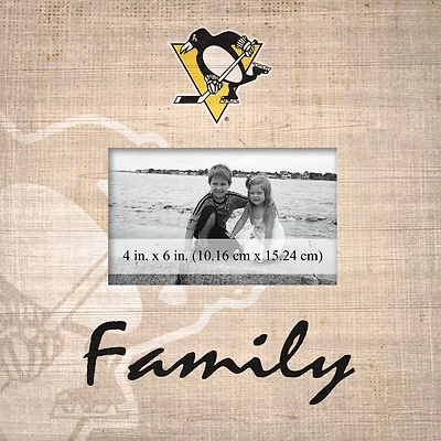 Pittsburgh Penguins 10'' x 10'' Burlap Pattern Frame