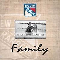 New York Rangers 10'' x 10'' Burlap Pattern Frame