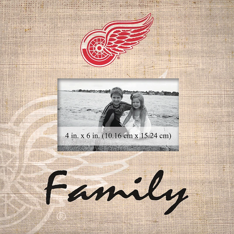 Detroit Red Wings 10'' x 10'' Burlap Pattern Frame