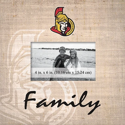 Ottawa Senators 10'' x 10'' Burlap Pattern Frame