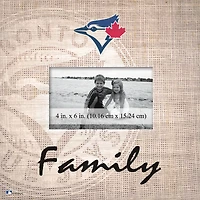Toronto Blue Jays 10'' x 10'' Burlap Pattern Frame