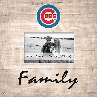 Chicago Cubs 10'' x 10'' Burlap Pattern Frame