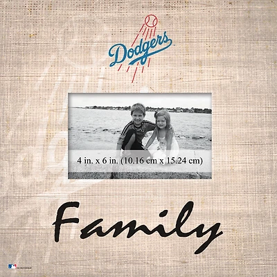 Los Angeles Dodgers 10'' x 10'' Burlap Pattern Frame