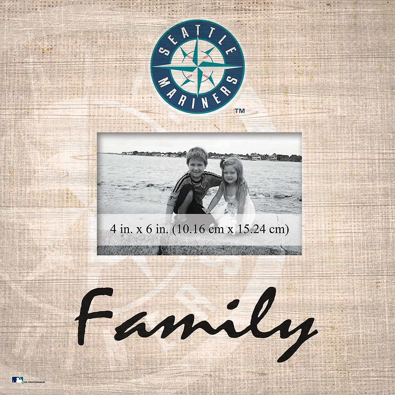 Seattle Mariners 10'' x 10'' Burlap Pattern Frame