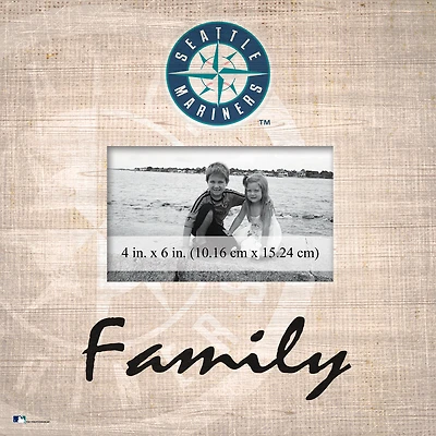 Seattle Mariners 10'' x 10'' Burlap Pattern Frame