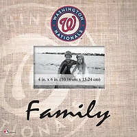 Washington Nationals 10'' x 10'' Burlap Pattern Frame