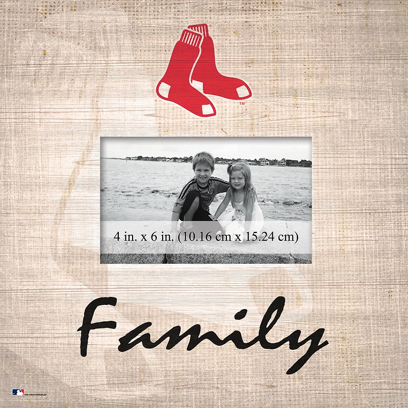 Boston Red Sox 10'' x 10'' Burlap Pattern Frame