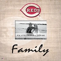 Cincinnati Reds 10'' x 10'' Burlap Pattern Frame