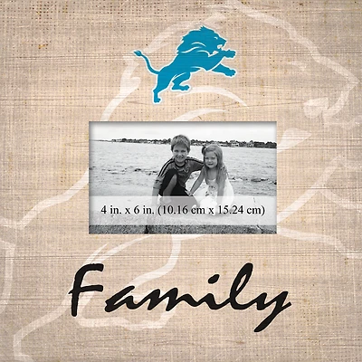 Detroit Lions 10'' x 10'' Burlap Pattern Frame