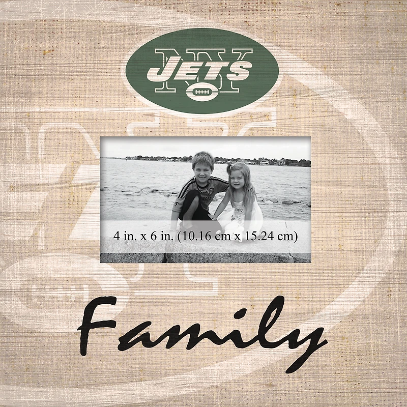 New York Jets 10'' x 10'' Burlap Pattern Frame
