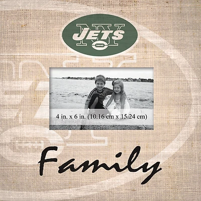 New York Jets 10'' x 10'' Burlap Pattern Frame