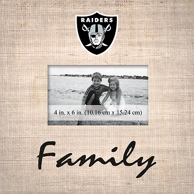 Las Vegas Raiders 10'' x 10'' Burlap Pattern Frame