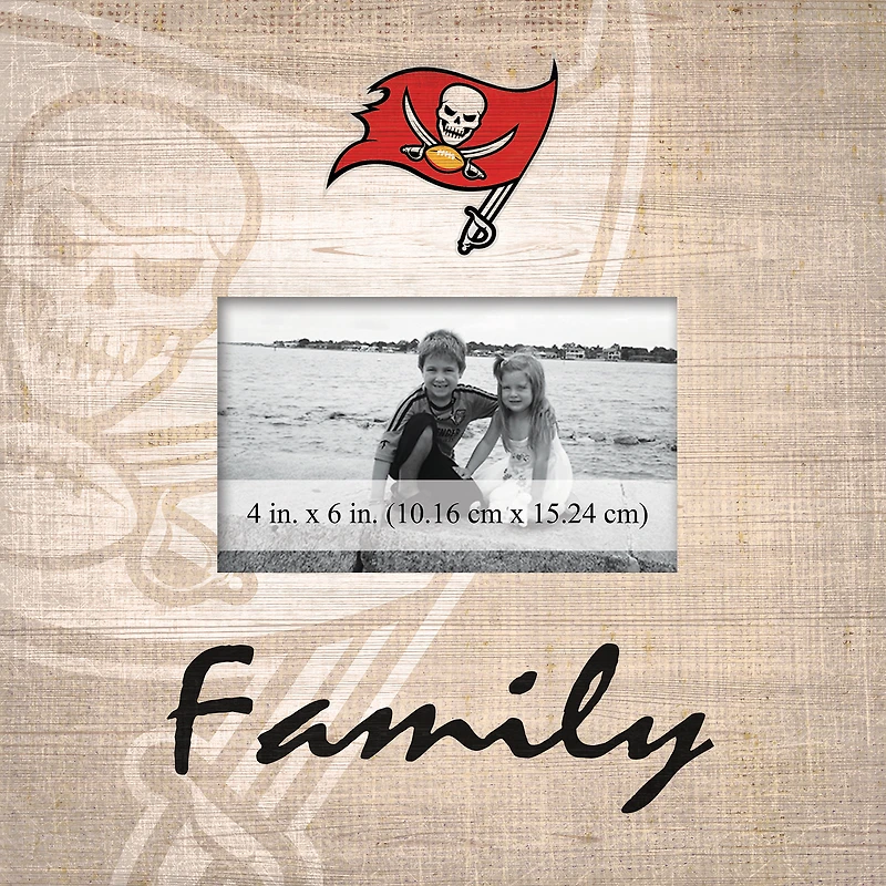 Tampa Bay Buccaneers 10'' x 10'' Burlap Pattern Frame