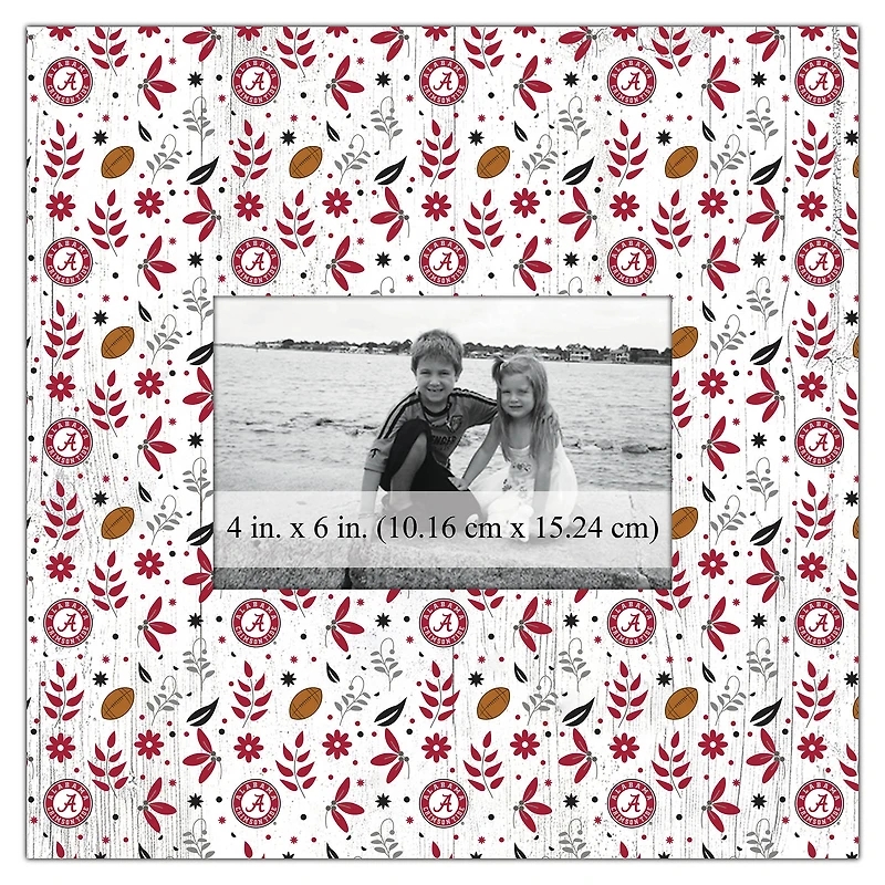 Alabama Crimson Tide 10'' x 10'' Floral Pattern Frame