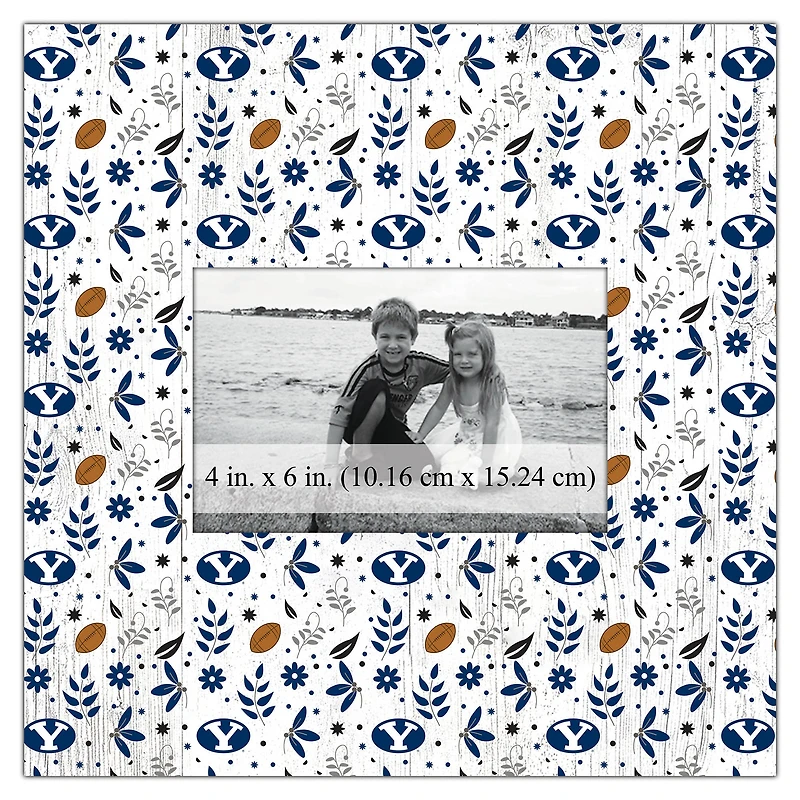 BYU Cougars 10'' x 10'' Floral Pattern Frame