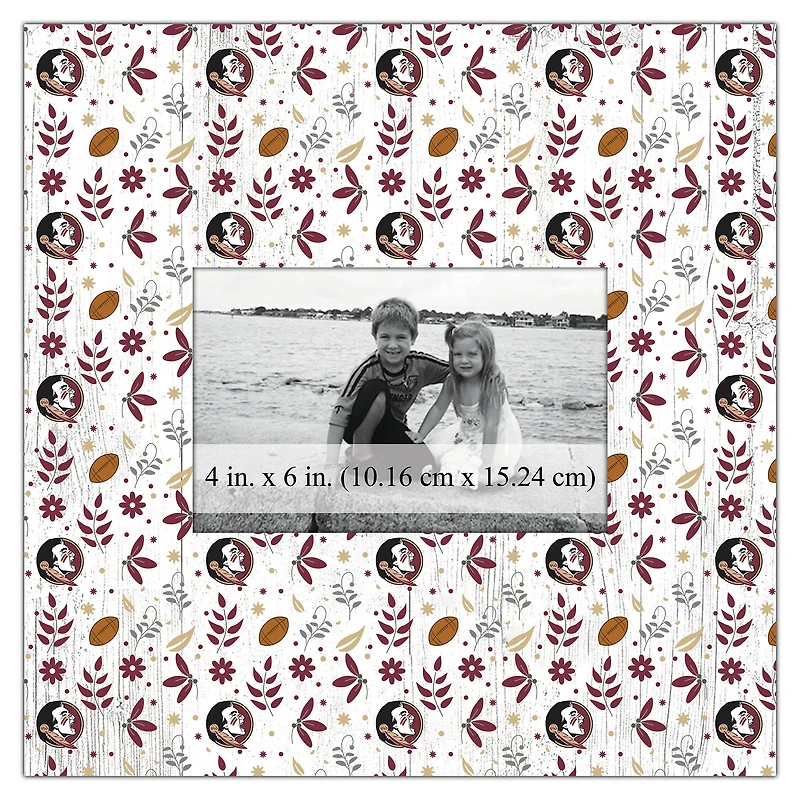 Florida State Seminoles 10'' x 10'' Floral Pattern Frame