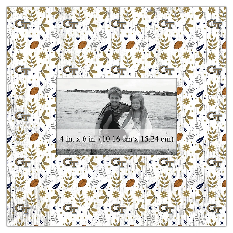 Georgia Tech Yellow Jackets 10'' x 10'' Floral Pattern Frame
