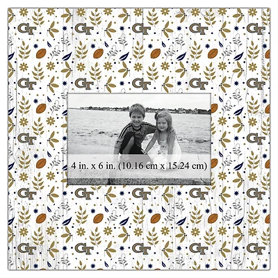 Georgia Tech Yellow Jackets 10'' x 10'' Floral Pattern Frame