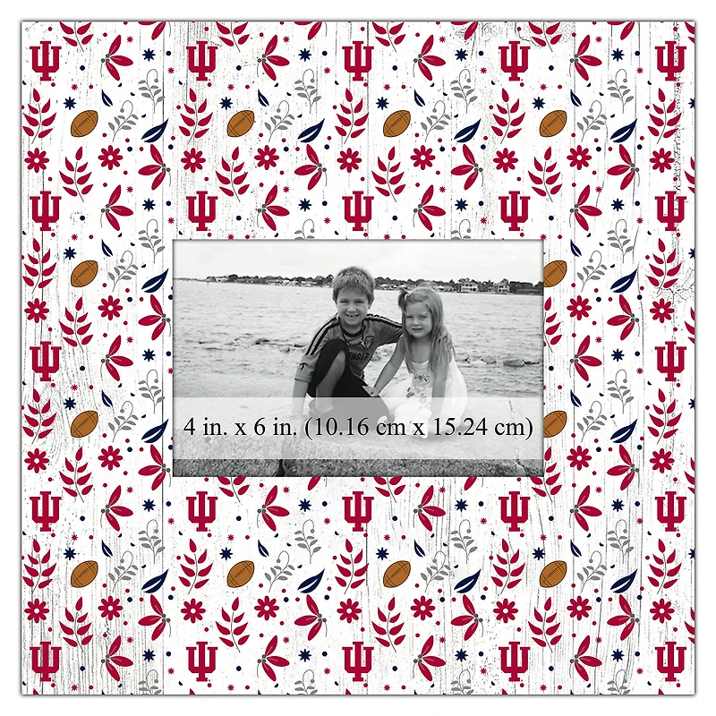 Indiana Hoosiers 10'' x 10'' Floral Pattern Frame