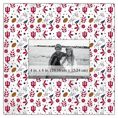 Indiana Hoosiers 10'' x 10'' Floral Pattern Frame