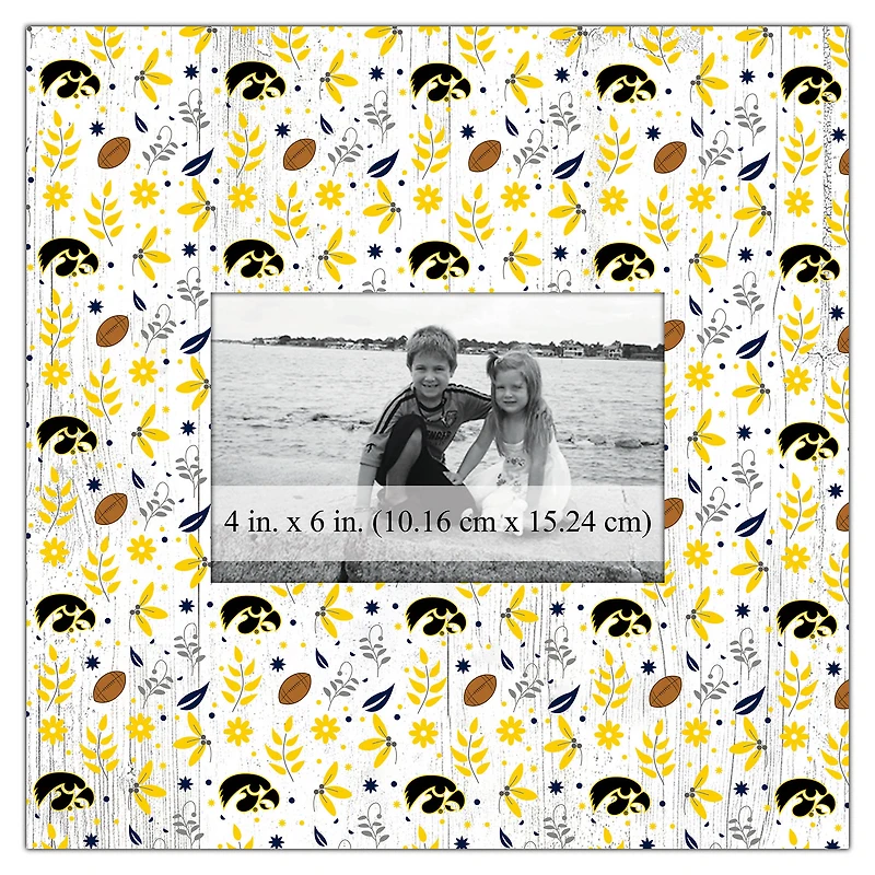 Iowa Hawkeyes 10'' x 10'' Floral Pattern Frame