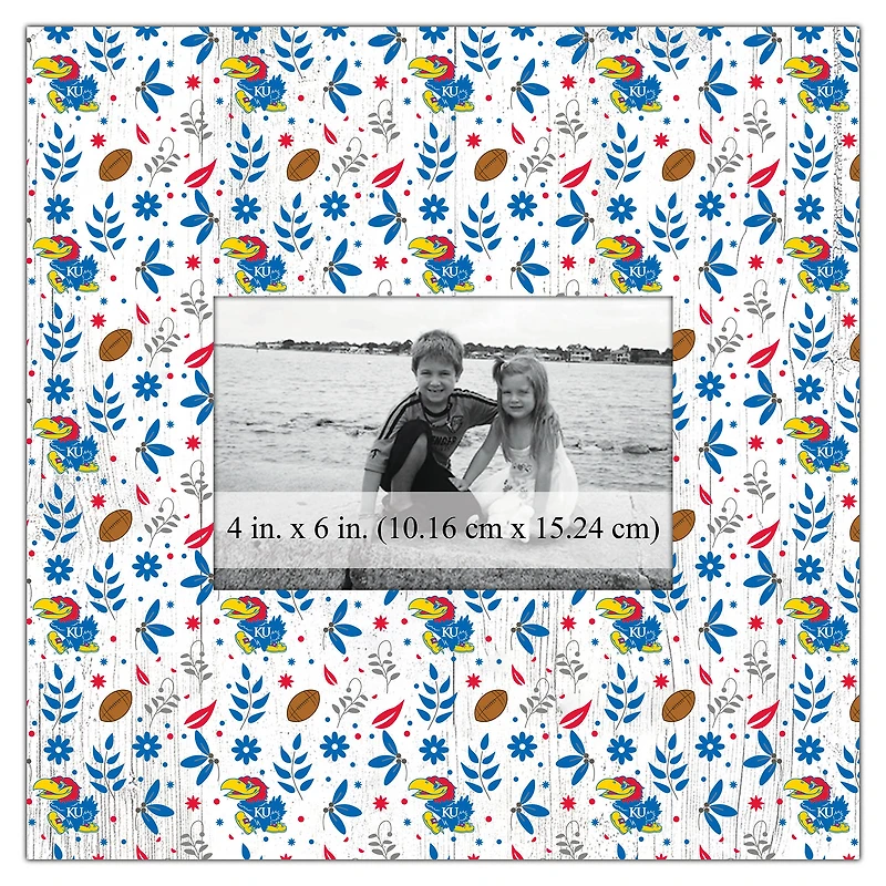 Kansas Jayhawks 10'' x 10'' Floral Pattern Frame