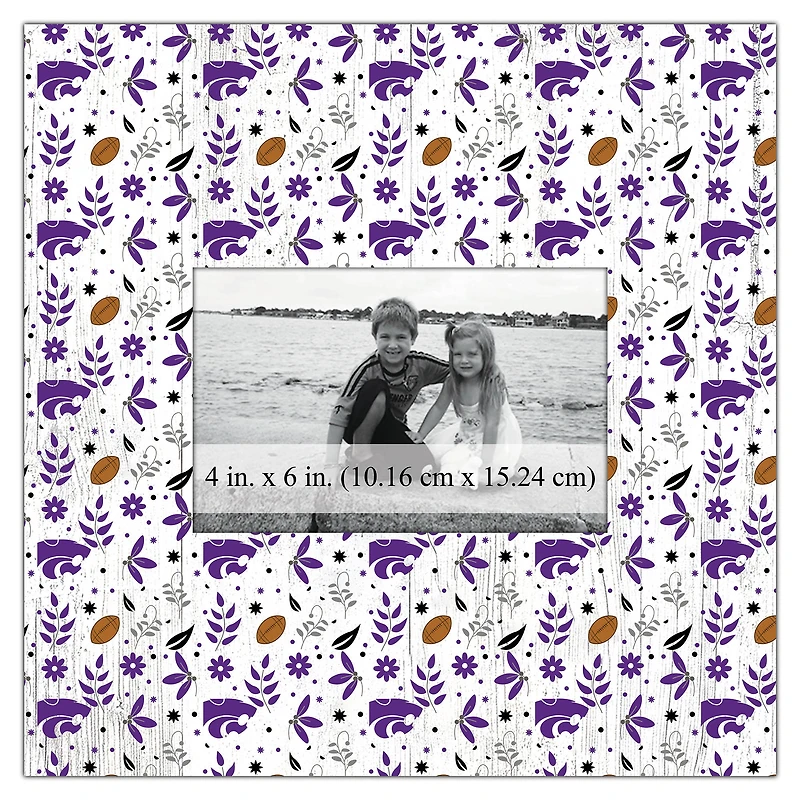 Kansas State Wildcats 10'' x 10'' Floral Pattern Frame