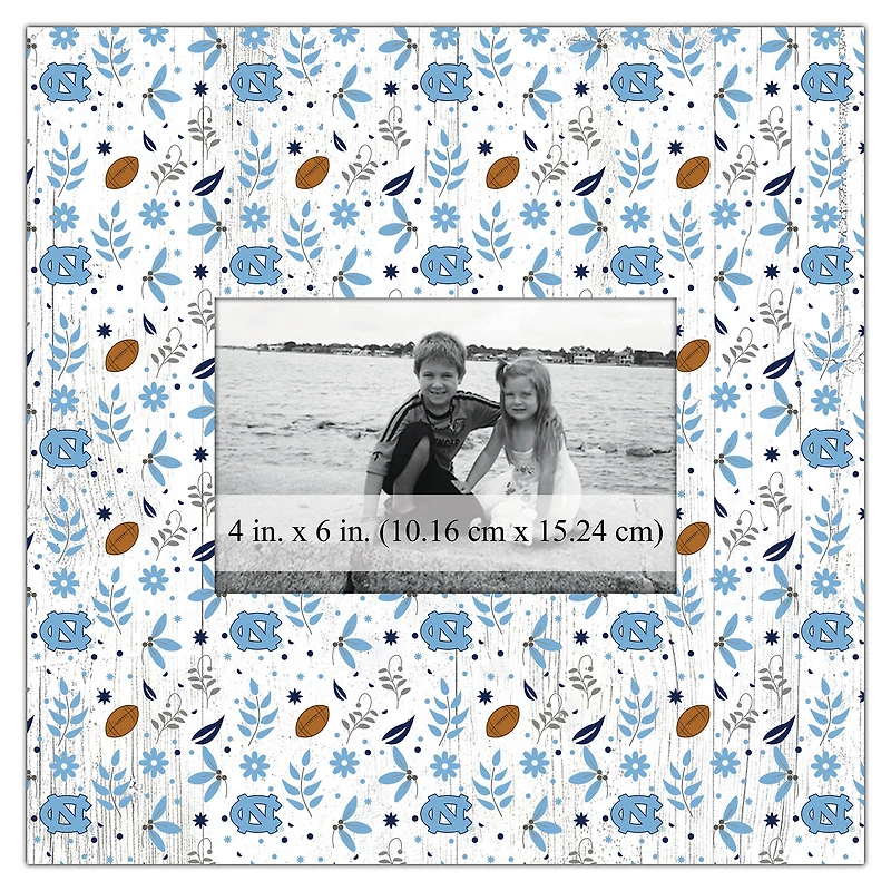 North Carolina Tar Heels 10'' x 10'' Floral Pattern Frame