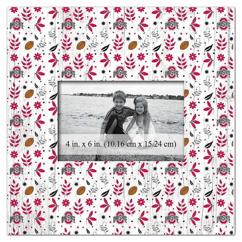 Ohio State Buckeyes 10'' x 10'' Floral Pattern Frame