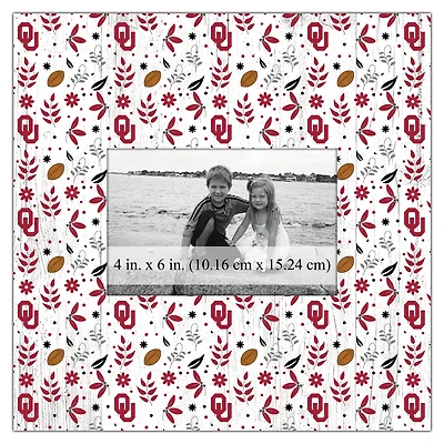 Oklahoma Sooners 10'' x 10'' Floral Pattern Frame