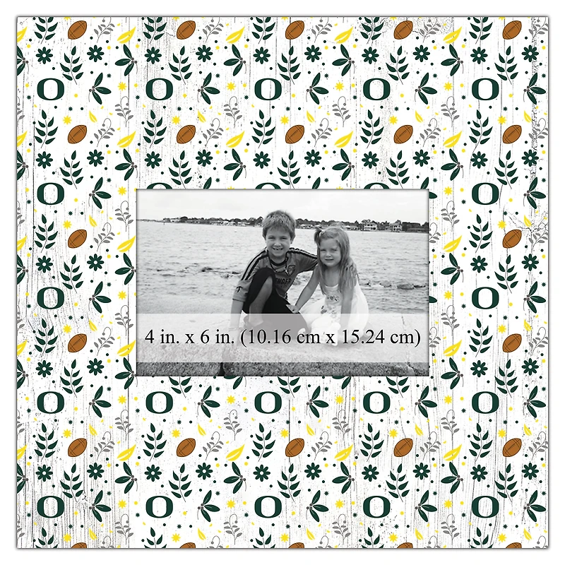 Oregon Ducks 10'' x 10'' Floral Pattern Frame