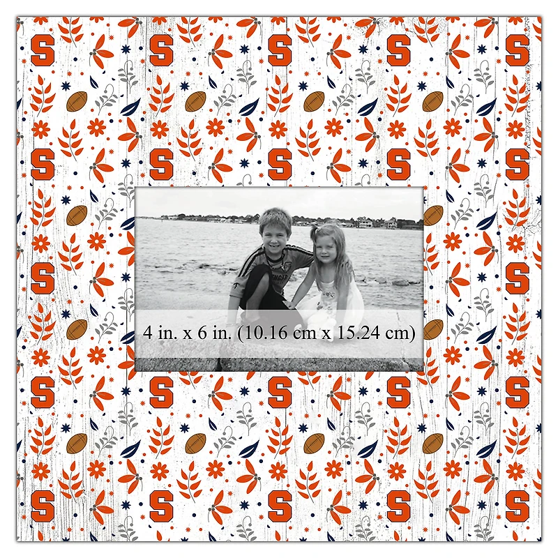 Syracuse Orange 10'' x 10'' Floral Pattern Frame