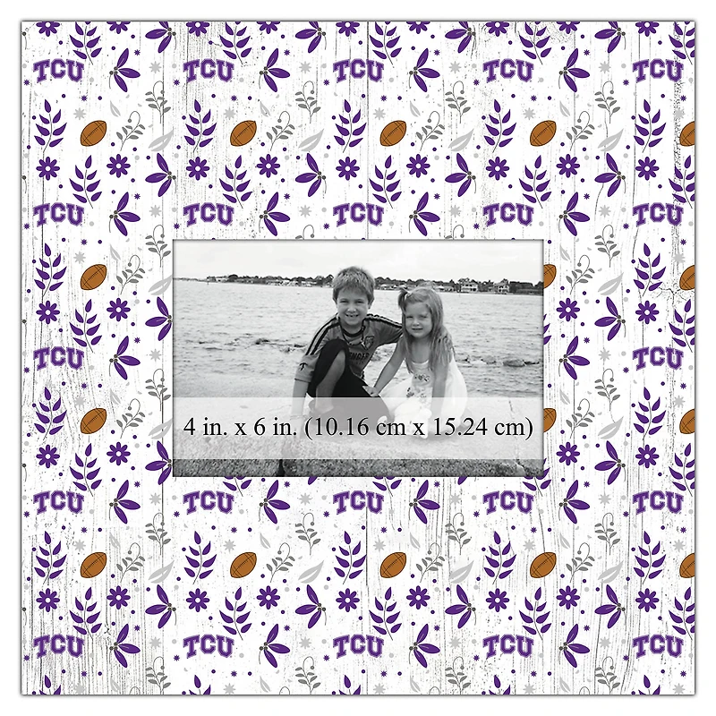 TCU Horned Frogs 10'' x 10'' Floral Pattern Frame