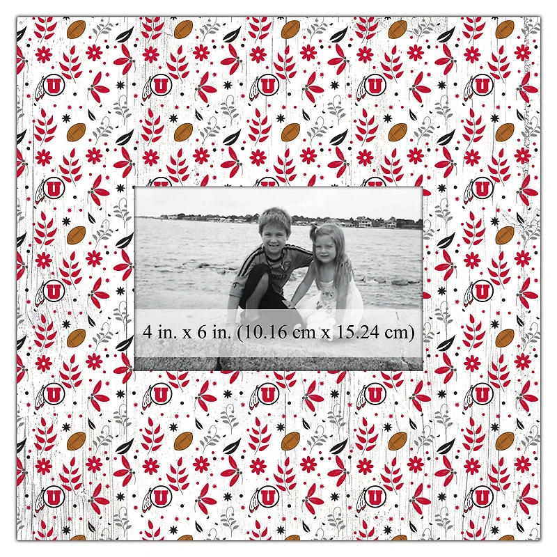 Utah Utes 10'' x 10'' Floral Pattern Frame