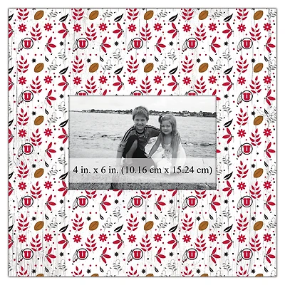 Utah Utes 10'' x 10'' Floral Pattern Frame