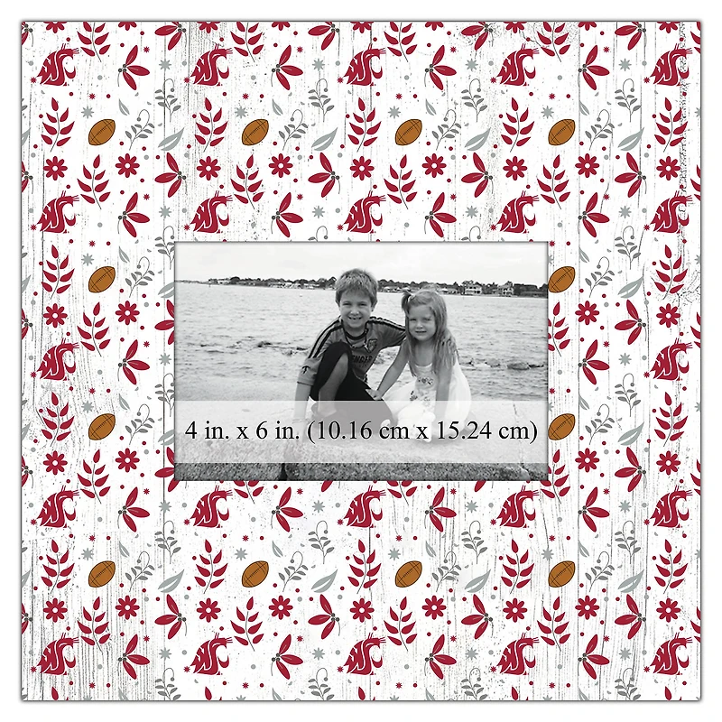 Washington State Cougars 10'' x 10'' Floral Pattern Frame