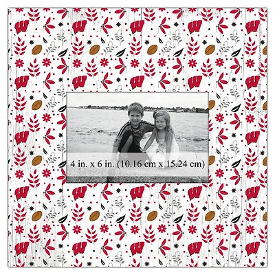 Wisconsin Badgers 10'' x 10'' Floral Pattern Frame