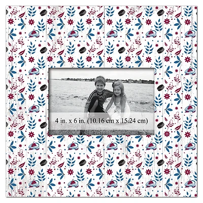 Colorado Avalanche 10'' x 10'' Floral Pattern Frame