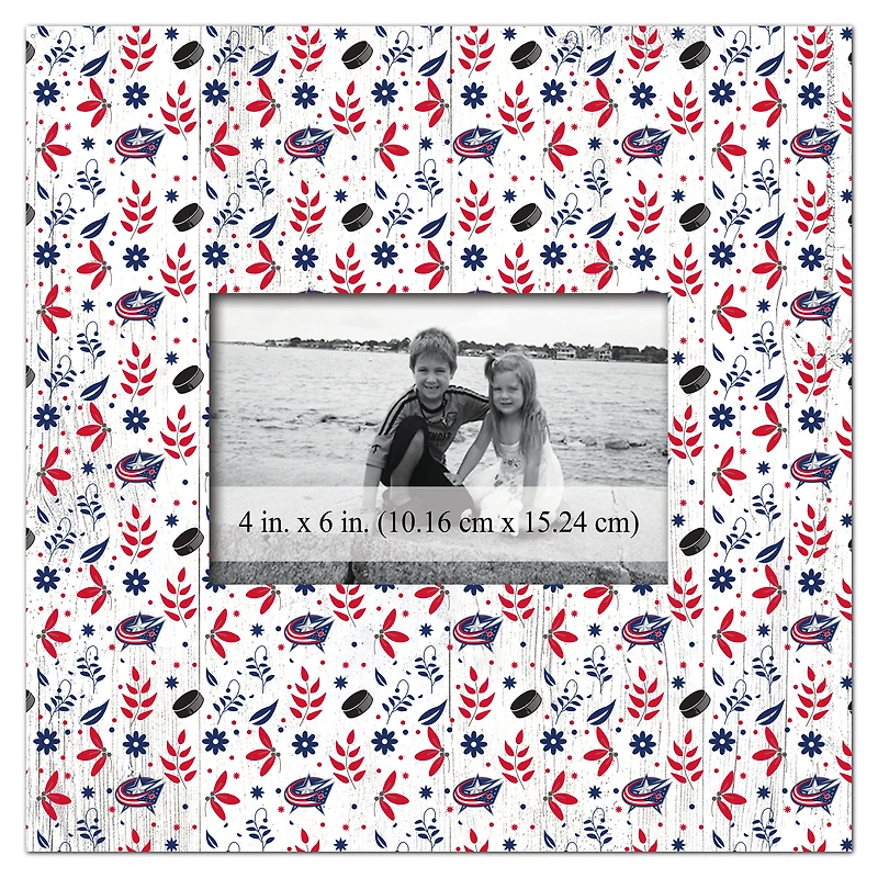 Columbus Blue Jackets 10'' x 10'' Floral Pattern Frame