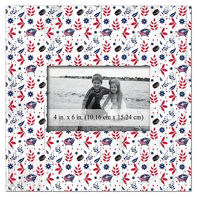 Columbus Blue Jackets 10'' x 10'' Floral Pattern Frame