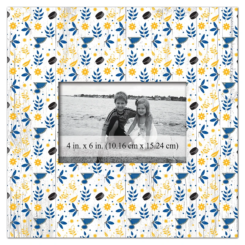 St. Louis Blues 10'' x 10'' Floral Pattern Frame