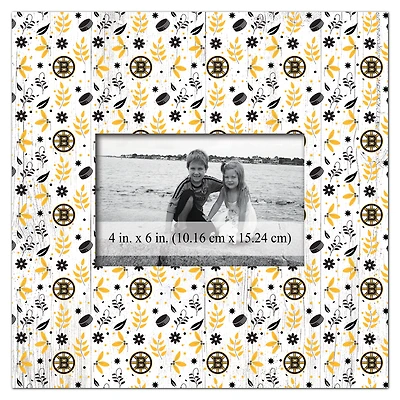Boston Bruins 10'' x 10'' Floral Pattern Frame