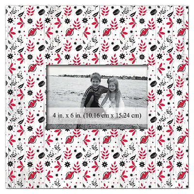 New Jersey Devils 10'' x 10'' Floral Pattern Frame