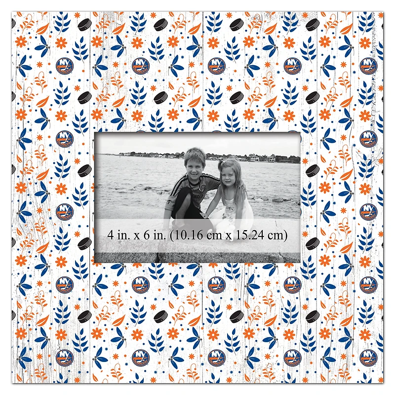 New York Islanders 10'' x 10'' Floral Pattern Frame