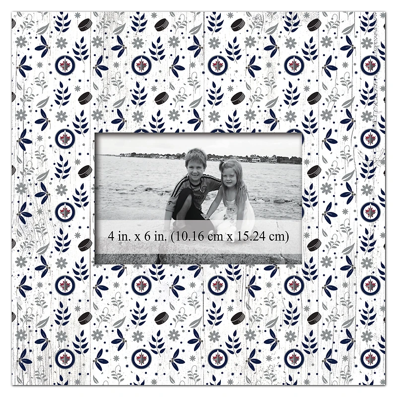 Winnipeg Jets 10'' x 10'' Floral Pattern Frame
