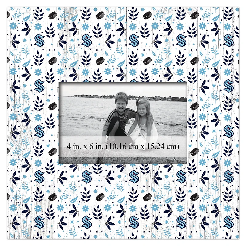Seattle Kraken 10'' x 10'' Floral Pattern Frame