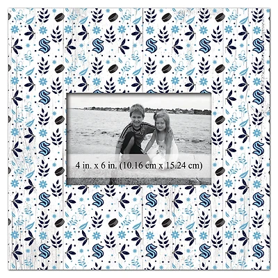 Seattle Kraken 10'' x 10'' Floral Pattern Frame