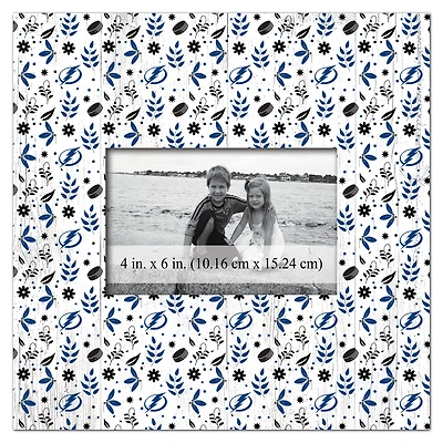 Tampa Bay Lightning 10'' x 10'' Floral Pattern Frame