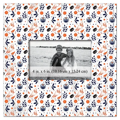 Edmonton Oilers 10'' x 10'' Floral Pattern Frame