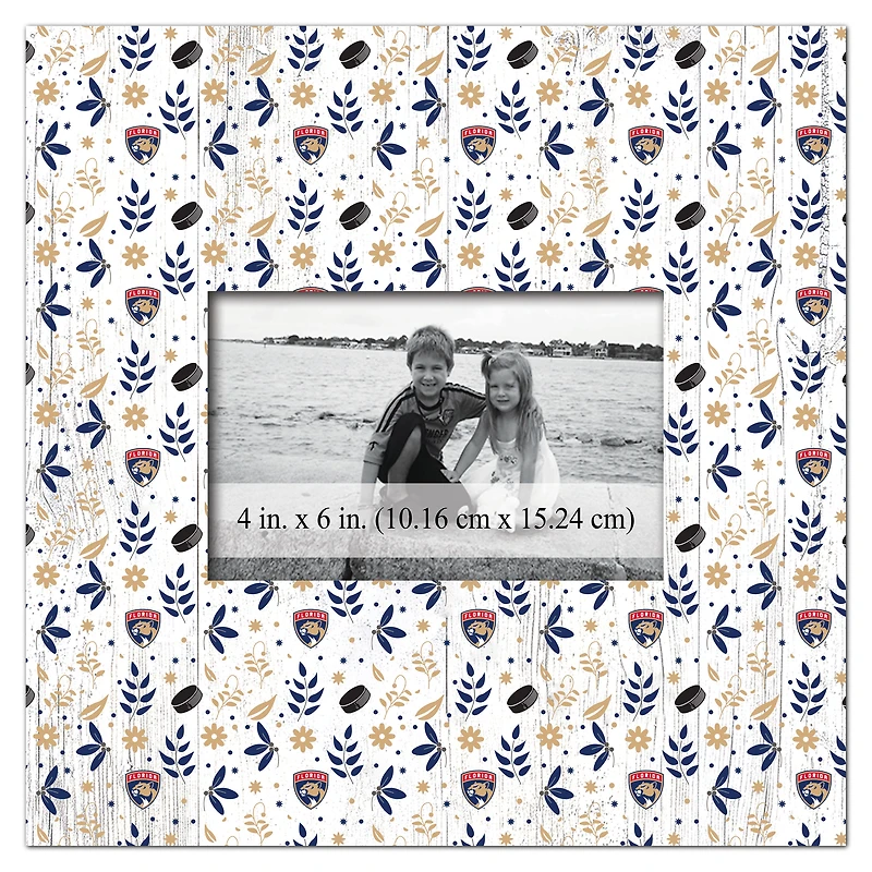 Florida Panthers 10'' x 10'' Floral Pattern Frame